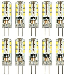 abordables -10pcs g4 bi-pin led ampoule 3w 24led smd 2835 ampoule halogène équivalente 30w blanc chaud 3000k blanc lumière du jour 6000k 360 ° angle de faisceau sans scintillement dc12v ac220v ac110v