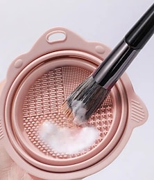 זול -1PCS Makeup Brush Makeup Tool Cleaning Silicone Folding Bowl
