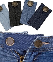 voordelige -4 stks expand knop voor broek taille extender voor jeans broek haak met lange gesp elastische aanpassing taille knop riem extension gesp quilten levert