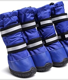 cheap -Dog Shoes,Dog Boots Waterproof Shoes For Large Dogs,dog Boots Warm Lining Nonslip Rubber Sole For Snow Winter,anti-slip Sole Pet Paw Protectors 4pcs (l, Blue) Dog Boots