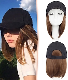 abordables -Perruque Synthétique Droit Avec Frange Fabriqué à la machine Perruque Blond Court A1 A2 A3 A4 A7 Cheveux Synthétiques Femme Doux Soirée Mode Blond Noir Marron