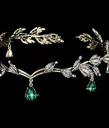 preiswerte -Damen viktorianische Blattkrone Tiara Retro Vintage Rokoko Braut Kopfschmuck Strass Kopf für Hochzeit Haarschmuck