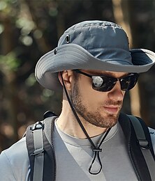 זול -בגדי ריקוד גברים כובע דלי כובע שמש כובע דייג כובע בוני כובע לטיולי הליכה שחור כתום פּוֹלִיאֶסטֶר נסיעות סגנונות חוף בָּחוּץ חופשה אחיד הגנה מפני השמש UV קרם הגנה