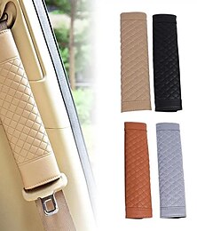 cheap -1 Pair Stylish Car Safety Seat Belt Faux Leather Car Seat Shoulder Strap Pad Cushion Cover Car Belt Protector for Adults Kids
