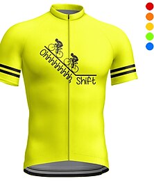 cheap -21Grams Men's Cycling Jersey Short Sleeve Bike Top with 3 Rear Pockets Mountain Bike MTB Road Bike Cycling Breathable Quick Dry Moisture Wicking Reflective Strips Yellow Red Blue Graphic Sports