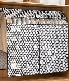abordables -Housse anti-poussière pour vêtements à motif pied-de-poule, sacs à vêtements suspendus extra larges pour le rangement du placard, couvercle de porte-vêtements fermé, garde-robe scellée, protecteur de vêtements pour manteaux, costumes, robes