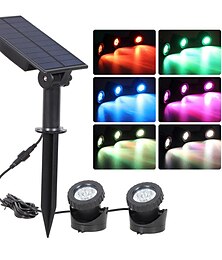 preiswerte -LED-Solarlampe im Freien, RGB-Farbwechsel-Solarstrahler, wasserdicht, IP68, Solarlicht, Landschaftsbau für den Garten