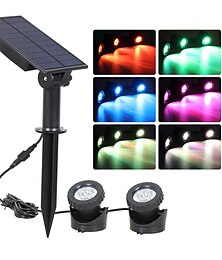 economico -lampada solare a led - faretto da esterno con cambio colore rgb, luce solare impermeabile ip68 per giardinaggio paesaggistico
