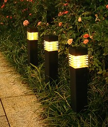 abordables -lámpara de césped led al aire libre ip65 impermeable poste de jardín al aire libre lámpara de columna de luz de bolardo camino de aluminio camino de entrada piso césped iluminación de paisaje luces