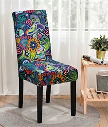 abordables -boho salle à manger housse de chaise ferme extensible chaise housse de siège spandex housse lavable cuisine protecteur pour salle à manger cérémonie de mariage durable