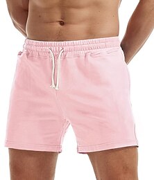 ieftine -Bărbați Pantaloni scurți roz Pantaloni scurti de atletism Pantaloni scurți de sudoare Pantaloni scurți de antrenament Buzunar Simplu Confort Respirabil În aer liber Zilnic Ieșire Modă Casual Negru Alb