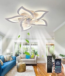 abordables -ventilateurs de plafond à led dimmable avec conception de fleur de contrôle à distance 20 "/ 39" 5/9 têtes plafonnier encastré abat-jour en acrylique lustre chambre salon