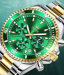 baratos -Relógio olevs para homens moda luxo clássico relógios de pulso de quartzo esportes à prova d'água mergulho aço inoxidável relógios masculinos 2870