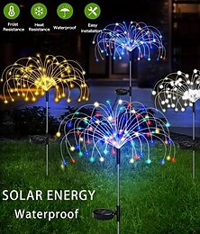economico -luci solari da giardino luci per fuochi d'artificio luci solari per esterni impermeabili con 8 modalità di illuminazione per feste da giardino patio cortile aiuola 90/120/150/180/200 perline led 4