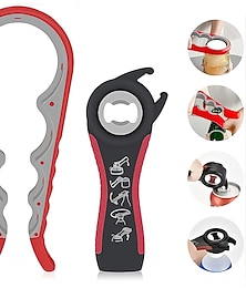 cheap -Jar Opener 5 in 1 Multi Function Can Opener Bottle Opener Kit with Silicone Handle Easy to Use for Children Elderly and Arthritis Sufferers