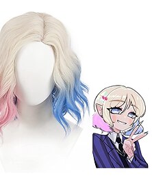 economico -Parrucca Enid Sinclair. Parrucca Cosplay Enid Sinclair Costumi Parrucche Bianche Corte Ondulate Gradient di Donne Ragazze Capelli Sintetici Festa di Carnevale Halloween