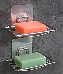 economico -2 portasapone portasapone in acciaio inox autoadesivo a parete portasapone portasapone risparmiatore per cucina domestica bagno doccia accessori bagno