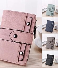 お買い得  -女性の新しい pu レザーリベットショート財布ジッパーコインカードホルダー女性コインクラッチ財布財布マネーバッグ