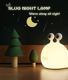 رخيصةأون -slug night light حضانة اسفنجي مصباح سيليكون ضوء الليل للرضاعة الطبيعية لطيف الحيوان مصباح السرير للطفل الاطفال المراهقين ضوء الليل الناعم مع مستشعر اللمس لغرفة النوم