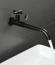 abordables -robinet de salle de bain évier seulement robinets de bassin d'eau froide fixés au mur, 360 rotations mitigeur laiton antique robinet de vasque de salle de bain noir chrome doré blanc