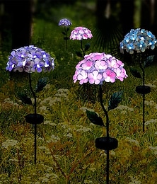 economico -luci esterne con sensore di movimento led luce solare artificiale ortensia simulazione fiore esterno impermeabile giardino prato paletti lampade