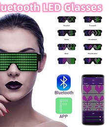 cheap -LED Glasses Light Up Dynamic Party Favor Glasses Festival Christmas USB Rechargeable LED Rave Glowing Flashing Glasses