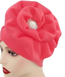 cheap -Headwear Headpiece Polyester / Cotton Blend Floppy Hat Turbans Casual Church With Floral Pure Color Headpiece Headwear