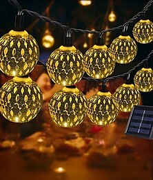 ieftine -lumini solare marocane lumini cu led glob cu zâne în aer liber rezistent la apă 8 moduri de iluminare ip65 impermeabil lumina minge Crăciun nuntă petrecere grădină decor vacanță