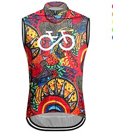 voordelige -Voor heren Wielrenvest Wielrenshirt Grafisch Grappig Mouwloos Fietsen Ves / Mouwloos Shirt Kleding Bovenlichaam met 3 achterzakken Bergracen Wegwielrennen Sneldrogend Achterzak Vochtregelerend Ademend