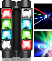economico -7 stelle testa mobile dj luce – luci per feste al coperto 8 raggi spider led rgbw 4-in-1 faretto dmx/suono/modalità auto, perfetto per matrimoni, karaoke e spettacoli di luci da discoteca