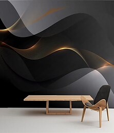 voordelige -cool wallpaper abstract zwart behang muurschildering geometrisch 3d woondecoratie hedendaagse abstracte wandbekleding, canvas pvc/vinyl materiaal lijm vereist muurschildering, kamer wandbekleding