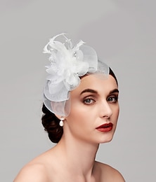 billige -Fascinators Hats Headwear Net Tea Party Horse Race Ladies Day Melbourne Cup Handmade With Floral Headpiece Headwear