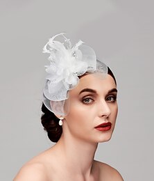 voordelige -Fascinators Hoeden Hoofdbedekking Net Theeparty Paardenshow Dames Dag Melbourne Cup Handgemaakt Met Bloemen Hoofdbedekking dress to impress Race Dag Dress 2025