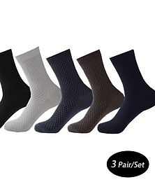 Χαμηλού Κόστους -Ανδρικά 3 Ζεύγη Κοντές Κάλτσες Μαύρο Ανοικτό Γκρίζο Χρώμα Σκέτο Causal Καθημερινά Βασικό Μεσαίο Καλοκαίρι Άνοιξη Φθινόπωρο Αναπνέει