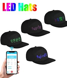 economico -i cappucci a led visualizzano il messaggio bluetooth modificabile cappello cool per la festa