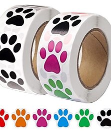 billiga -tasstryck klistermärken, (1 tum/ 500 klistermärken) hundklistermärken hundvalp tasstryck klistermärken, färgglada självhäftande etiketter djurdekal, tasstryck kuvertförsegling för klassrumsbarn