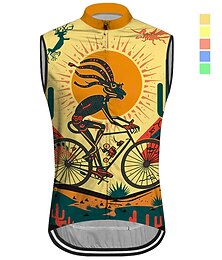 abordables -Hombre Chaleco de Ciclismo Maillot de Ciclismo Sin Mangas Bicicleta Chalecos Maillot Camiseta con 3 bolsillos traseros MTB Bicicleta Montaña Ciclismo Carretera Transpirable Secado rápido Dispersor de