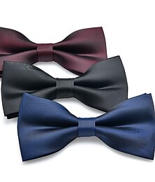 economico -Per uomo Papillon Cravatte Cravatta a farfalla Pre-legato Regolabile Con fiocco Liscio Matrimonio Compleanno