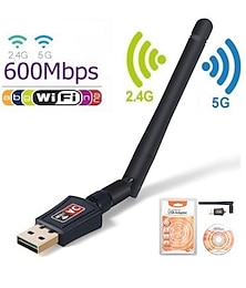 preiswerte -Wireless Mini 150/600 Mbit / s USB-WLAN-Adapter 5,8 GHz 2,4 GHz USB 2.0-Empfänger Wireless-Netzwerkkarte LAN Wi-Fi-Hochgeschwindigkeitsantenne