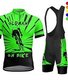preiswerte -Herren Radtrikot mit Radhose kurz Trägern fahrradbekleidung Kurzarm MTB Mountain Rennrad Gelb Rote Blau Graphic Fahhrad Sportkleidung 3D-Pad Atmungsaktiv Schnelltrocknend Tasche auf der Rückseite