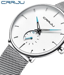 abordables -Montre Sport Homme à Quartz CRRJU Montre Analogique Quartz Ultra-mince Décontractée Minimaliste Montre Sport Étanche Montre Homme Quartz Relogio Masculino