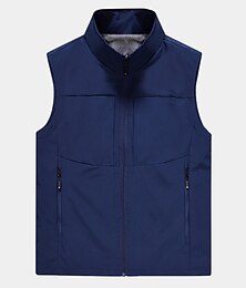 economico -Per uomo Gilet Gilet da pesca Gilet da escursione Gilet senza maniche Giacca Gilet Da tutti i giorni Contemporaneo moderno Primavera estate All'aperto Tinta unita / tinta unita Cerniera Colletto Mao