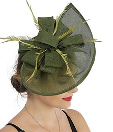 economico -fascinators Tessuto Kentucky Derby Corsa di cavalli Elegante Retrò Con Piume Fiocco Copricapo Copricapo