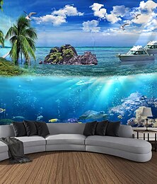 billige -vakkert hav hengende billedvev hav strandvegg kunst stort billedvev veggmaleri dekor fotografi bakteppe teppe gardin hjem soverom stue dekorasjon
