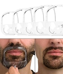 cheap -Shaving Template For Men With 5 Different Sizes, Beard Guide Shaper With Comb, Beard Shaping & Styling Template Perfect For Hairline Line-up, Edging, Stencil For Trimming, Mustache, Goatee