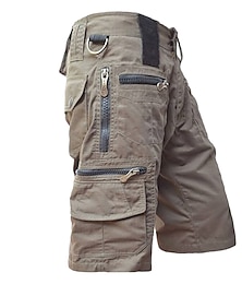 cheap -Men's Tactical Shorts Cargo Shorts Zipper Pocket Multi Pocket Plain Comfort Wearable Calf-Length Casual Daily Holiday 100% Cotton Sports Fashion Black Light Green