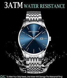 abordables -Reloj de cuarzo ultra fino para hombres reloj analógico de lujo minimalista reloj clásico impermeable calendario cronógrafo relojes de acero inoxidable