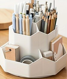 billiga -pennhållare med stor kapacitet, pennhållare med flera fack, arrangör för sminkborste i plast för skrivbord, kosmetisk förvaringslåda för skrivbord, arrangör för skrivbord, förvaringsanordning för