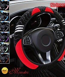 cheap -Plush Anti-Slip Car Steering Wheel Cover - Universal 15 Inch Protector for Comfortable Driving - Little Monster Design Accessory