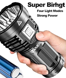 abordables -Linterna de mano superbrillante, recargable por usb, 4 modos, lámpara impermeable, luz de trabajo para acampar al aire libre